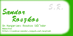 sandor roszkos business card